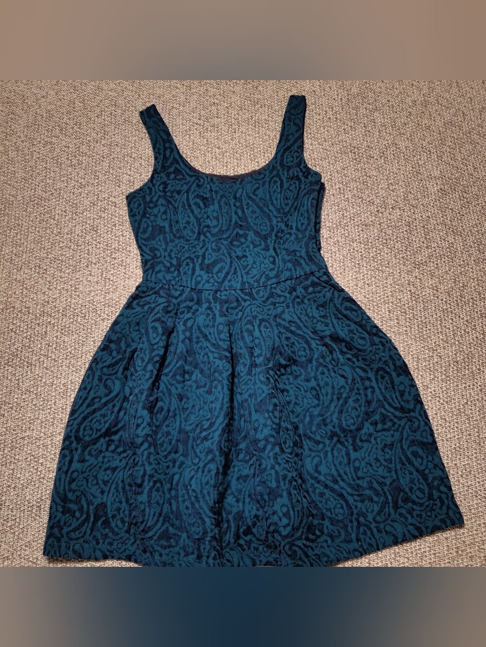 Jack by BB Dakota Teal Paisley Fit-and-Flare Dress